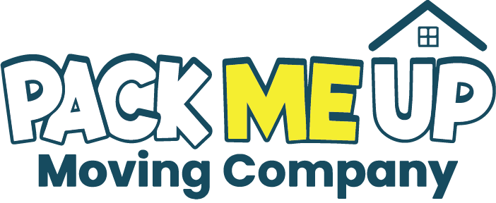 Pack Me Up Moving Company's official logo, featuring stylized text and a house graphic.