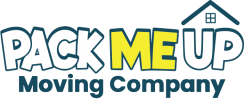Pack Me Up Moving Company's official logo, featuring stylized text and a house graphic.